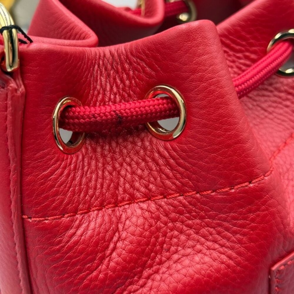 🆕 MARC JACOBS 🧿 NWT The Leather Bucket Bag, Red Leather - Picture 16 of 16